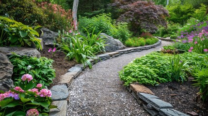 Garden landscaping: the triangular pathway