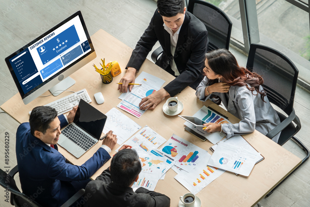 Poster customer experience and review analysis by modish computer software for corporate business
