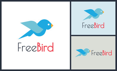 Flying Bird free bird logo set template design
