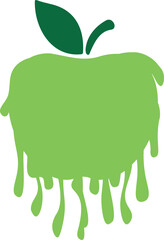 Dripping apple isolated on transparent background. Vector illustration.