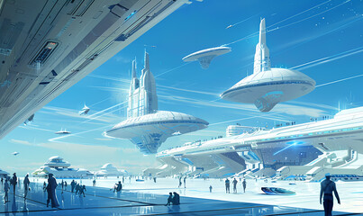 Fototapeta premium Future City Technology