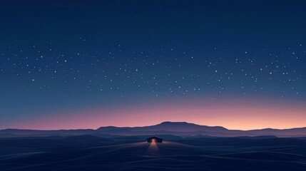 Serene Abstract Landscape with Dreamy Blues and Purples at Dusk