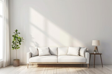 Modern living room, interior with sofa, minimal room