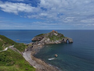 Fototapeta premium San Juan de Gaztelugatxe game of thrones location drone,aerial