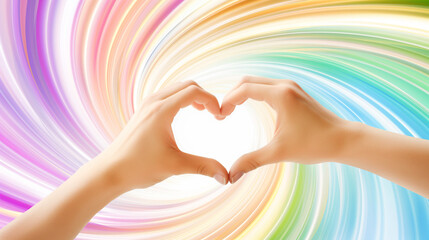 Hands in the heart shape