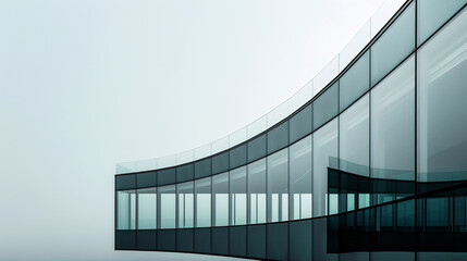 Fototapeta premium Modern Curved Glass Building Architecture