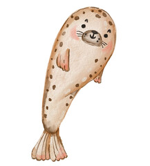 watercolor seal element design for templates.