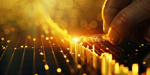 The Golden Opportunity: A shining bar graph, pointing toward the best investment option.