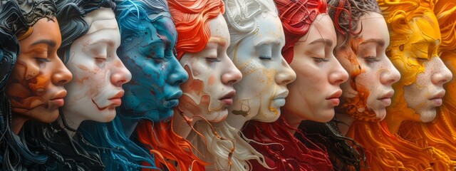 A conceptual image of a made up of diverse faces, representing global diversity.