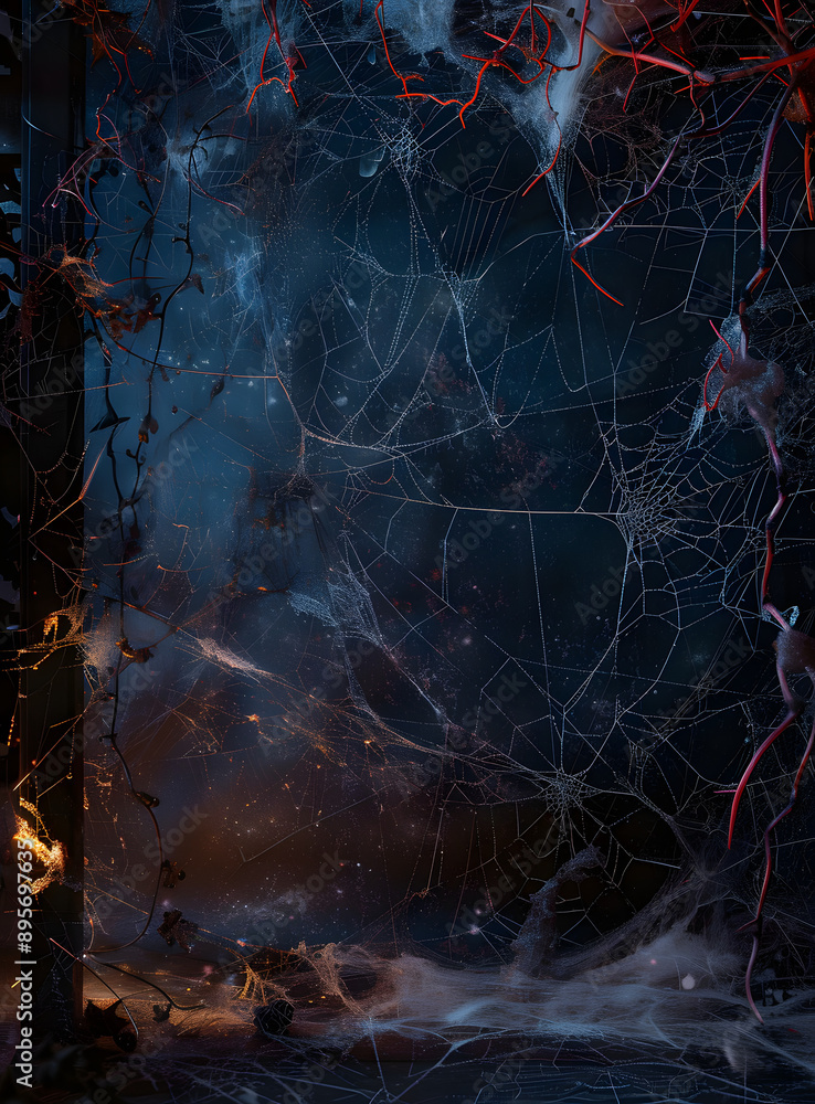 Canvas Prints halloween background with cobweb