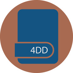 4DD File format icon circular shape