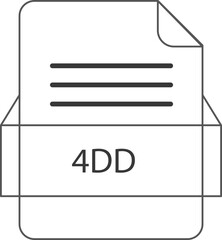 4DD file icon black outline