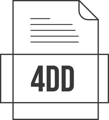 4DD File icon crisp thick outline sharp corners