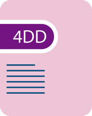 4DD File icon deep and minimal