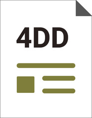 4DD with deep and minimal colors and folded icon