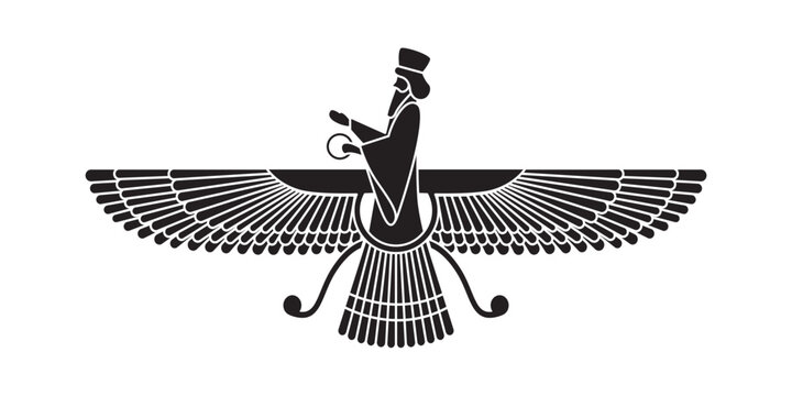 Vector illustration of Persian god on transparent background