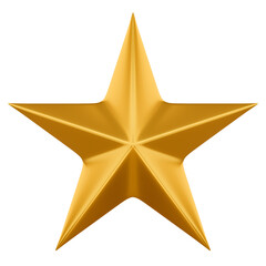 Obraz premium Golden Star Realistic Shapes, Design Element Decoration on Transparent background, 3d illustration