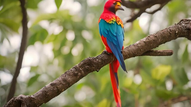 blue and red macaw Video 4K