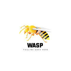 wasp illustration design with a colorful appearance