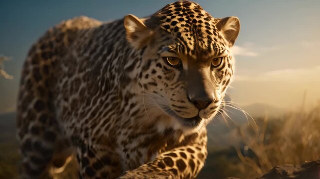 leopard in nature Video 4K