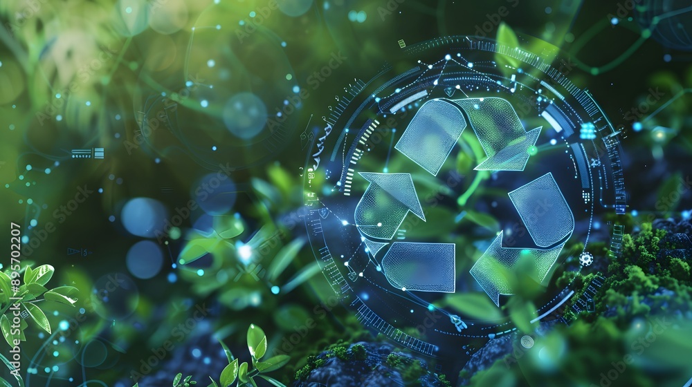 Poster a visually appealing representation of the circular economy, emphasizing the continuous use of resou
