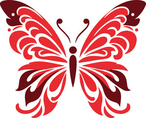 red butterfly vector