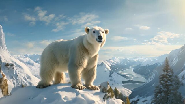 Polar Bear in nature Video 4K