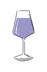 シンプルな線で描いたカクテルのイラスト