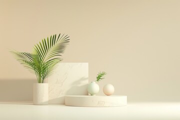 Pastel Snow-Covered Mountain Podium. Beautiful simple AI generated image in 4K, unique.