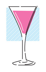 シンプルな線で描いたカクテルのイラスト