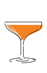 シンプルな線で描いたカクテルのイラスト