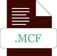MCF  File extension icon fill with minimal colors