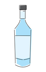シンプルな線で描いたお酒のボトルのイラスト