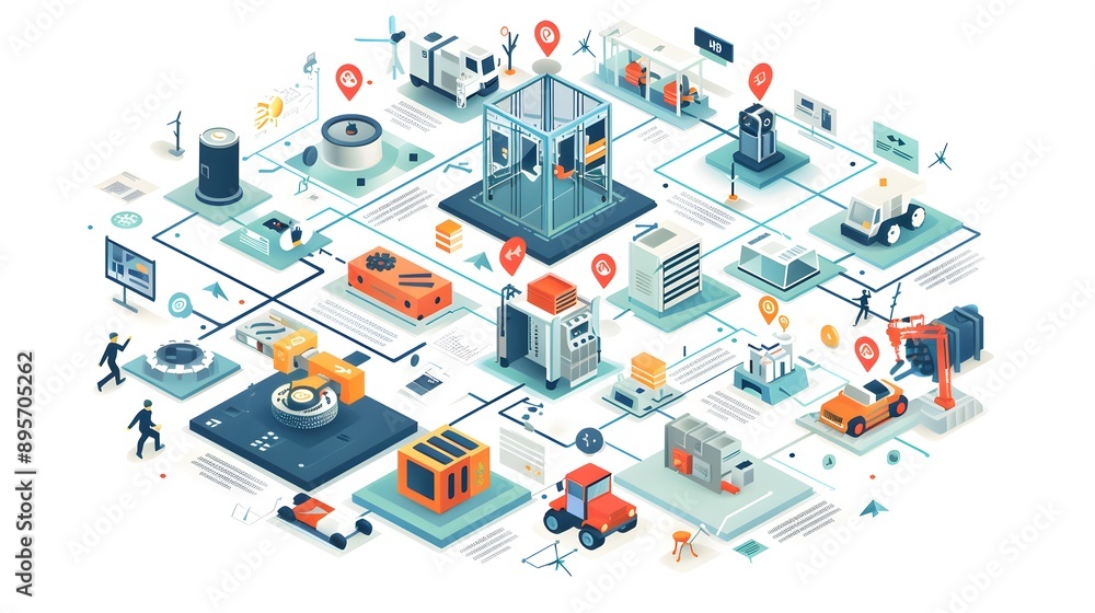 Poster a dynamic image depicting the entire lifecycle of a product, including phases of inception, engineer