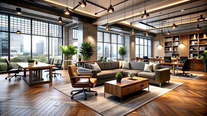 Elevated Workspace: A Luxury Co-working Space with Premium Materials and Exquisite Details