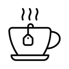Coffee cup, hot beverage, tea cup with steam vector design