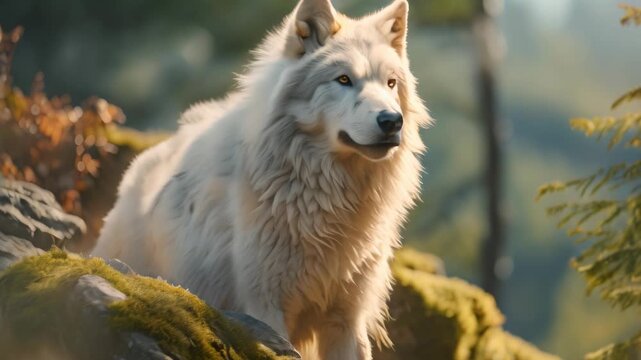Arctic Wolf in nature Video 4K