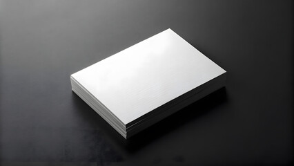 Fototapeta premium Minimal white business card mockup on black background