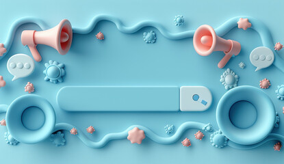 Obraz premium 3D Render of Digital Marketing Concept