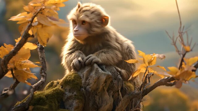 Monkey in nature Video 4K