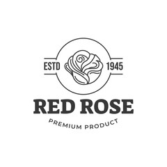 Rose flower logo design illustration