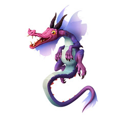 Character design. Fantasy dragon. Illustration.