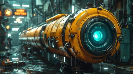 Obraz premium Futuristic industrial machine in high-tech facility - generative ai