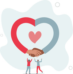 Empathy and emotional feeling support with understanding about other people problem situations.flat design.illustration with people.