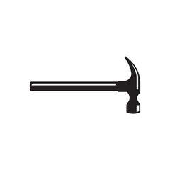 Hammer icon. Black, minimalist icon isolated on white background.