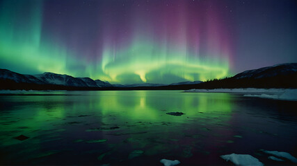 A lake that reflects the northern lights