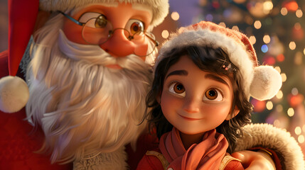 child in santa claus costume