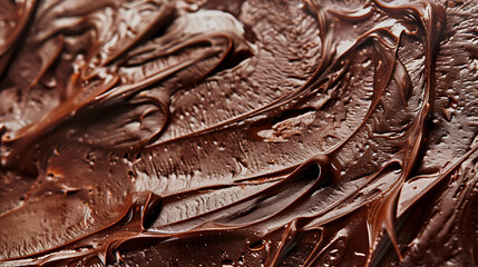 Close-Up of Freshly Made Artisan Chocolate with Detailed Texture Set Against Abstract Dessert Background 