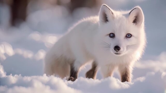 Arctic Fox in nature Video 4K