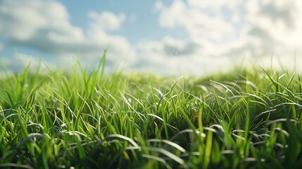Obraz premium Natural fresh green grass 3d rendering 